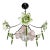 Vintage Murano Style Chandelier – Rare Pink & Green Art Glass For Sale