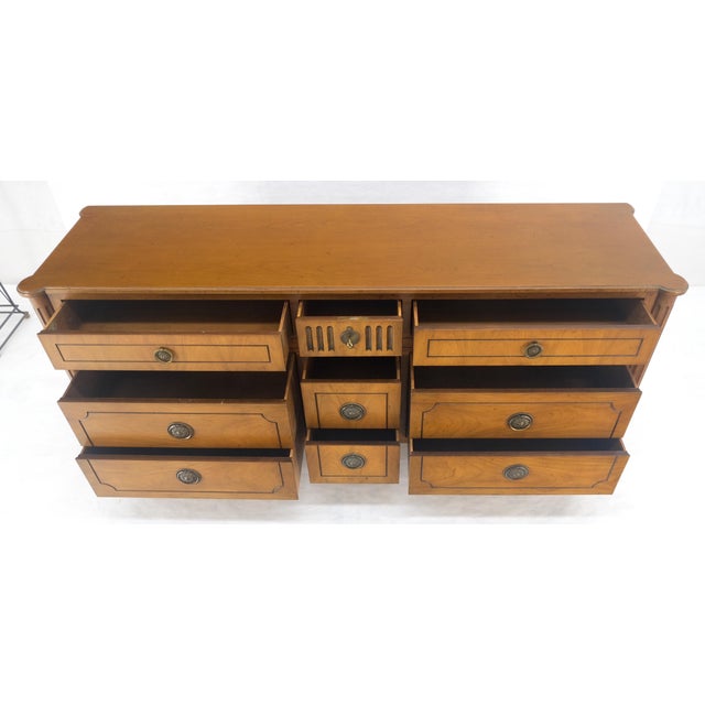 Baker Fruitwood 72" Long 9 Drawers Dresser Credenza Cabinet MINT! For Sale - Image 15 of 18