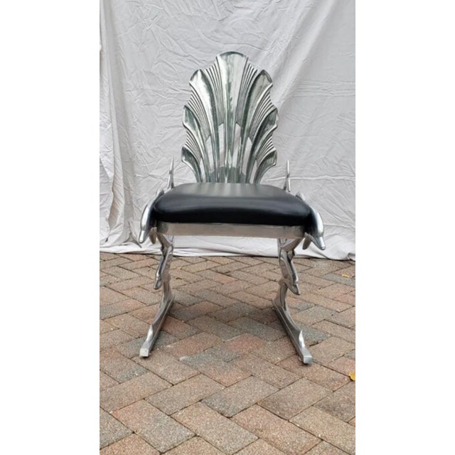 Metal Ray Lewis Cast Aluminum Dolphin Chair For Sale - Image 7 of 8