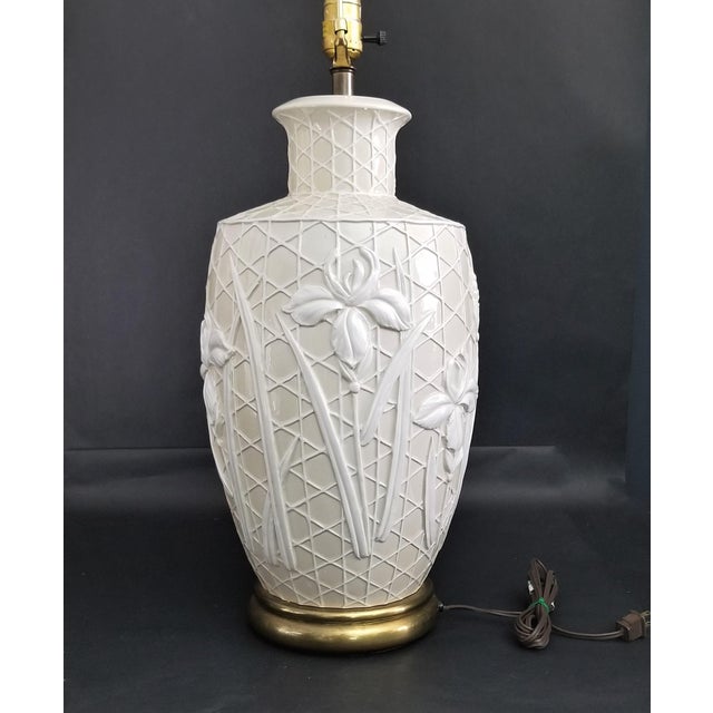 Offering One Of Our Recent Palm Beach Estate Fine Lighting Acquisitions Of A Large CHAPMAN Iris and Lattice Table Lamp All...