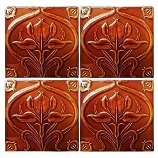Art Nouveau Relief Tile from Societé Morialmé, 1930s For Sale