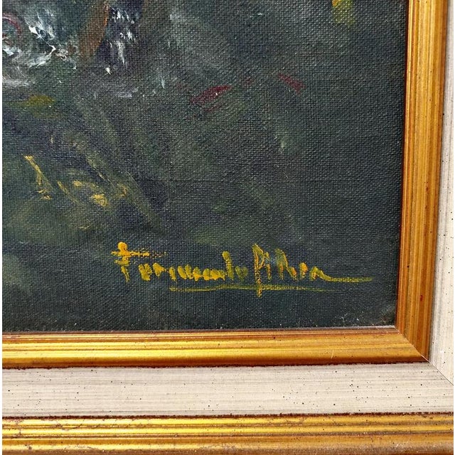 Fernando Pina, Peacocks in a Clearing, Oil on Canvas, Framed For Sale - Image 5 of 7