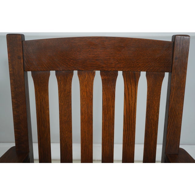 1990s Set of 6 Stickley Mission Oak Dining Room Chairs For Sale - Image 5 of 18