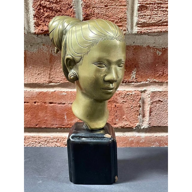 Vintage Brass Bust of a Laotian Woman For Sale - Image 12 of 12