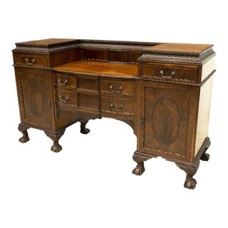 Early 20th Century English Chippendale Style Mahogany Sideboard For Sale