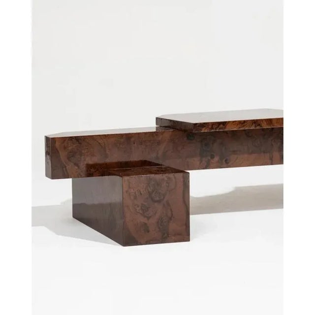 SSB01W Bench with Walnut Burl Veneer by Sashaxsasha For Sale - Image 4 of 14
