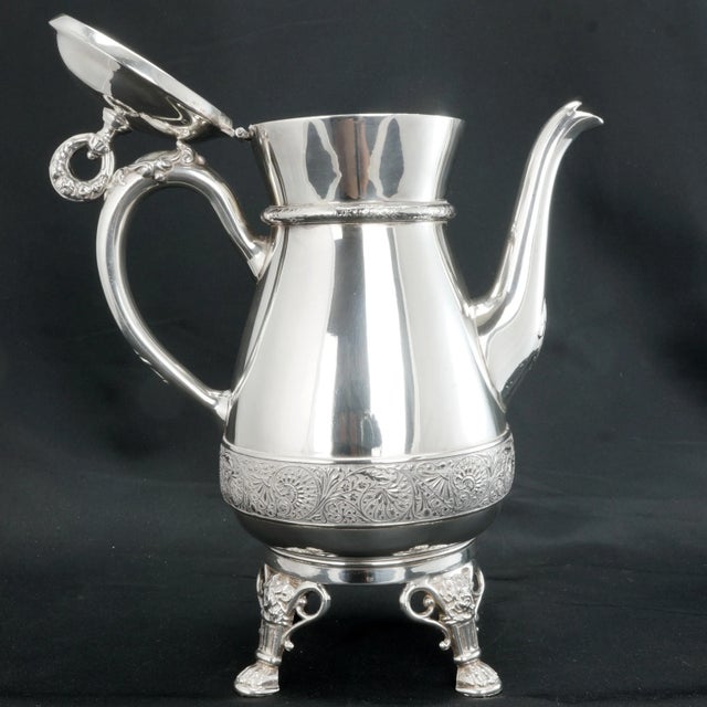 Large Victorian Silver Plate Coffee Pot Circa 1870 For Sale In Phoenix - Image 6 of 13