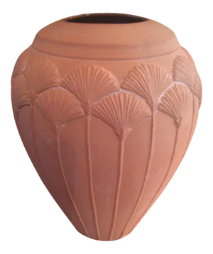 Contemporary Terra-Cotta Art Deco Inspired Vase