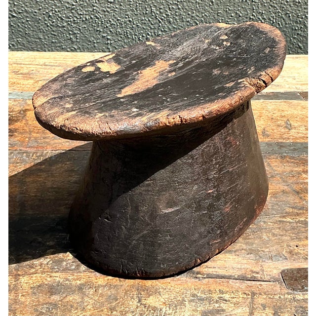 Mid 20th Century Vintage Brazilian Carved Wood Head Rest For Sale - Image 5 of 12