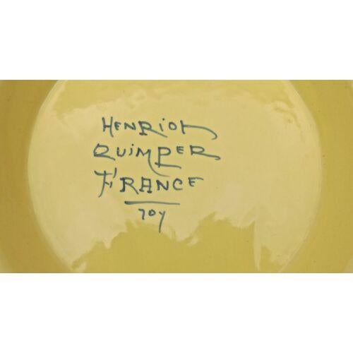 Ceramic Large Antique Quimper Rooster Platter For Sale - Image 7 of 7