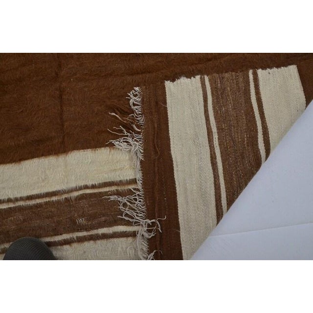 Vintage Handwoven Natural Goat Hair Kilim Rug For Sale In Phoenix - Image 6 of 10