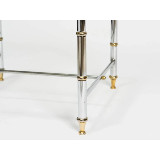Metal Chrome and Brass Accent Tables - a Pair For Sale - Image 7 of 8