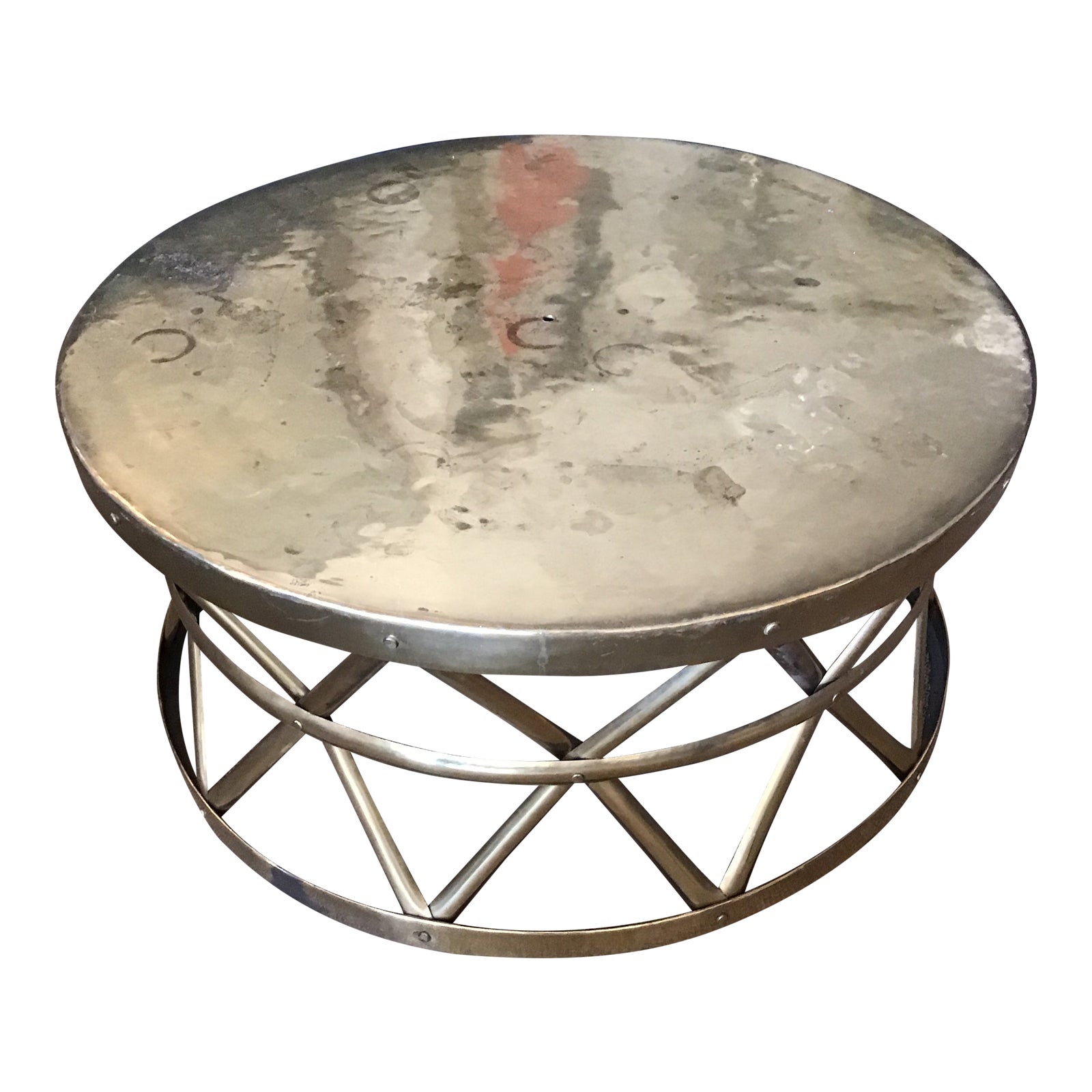 Brass Drum Cocktail Table Chairish