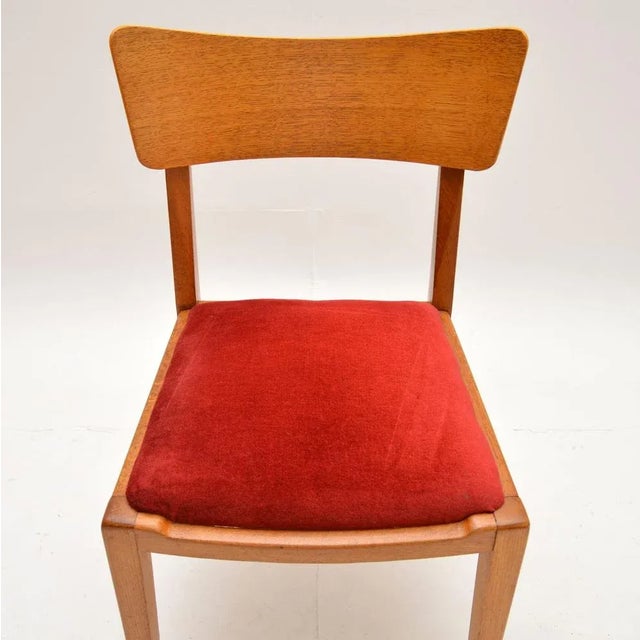 Red Vintage Oak Dining Chairs from G Plan, 1950, Set of 6 For Sale - Image 8 of 12