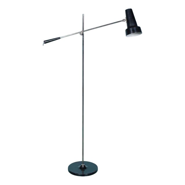 Vintage 329 Fishing Floor Lamp by Willem Hagoort for Hagoort Lampen Rotterdam For Sale