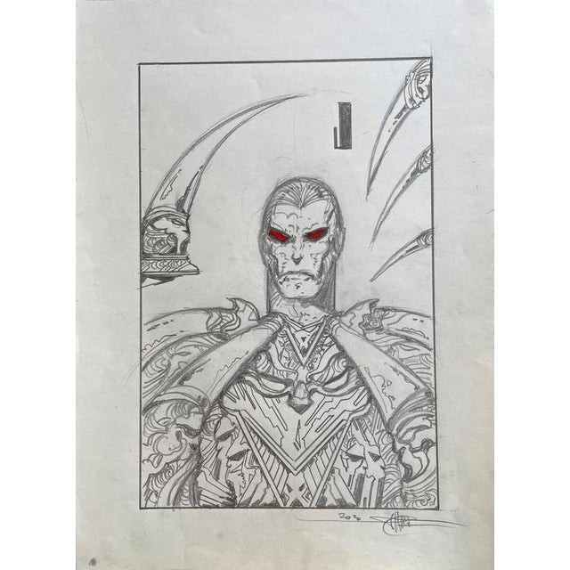 Philippe Druillet, Warrior, 2020, Pencil For Sale - Image 3 of 3