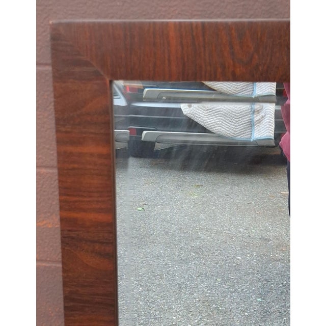 Scandinavian Modern Style Rosewood Mirror Attributed to Milo Baughman For Sale In Washington DC - Image 6 of 6