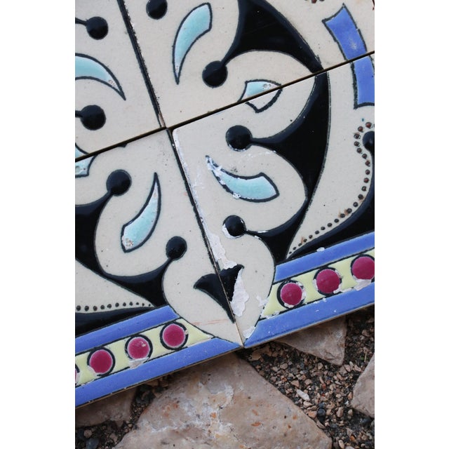 1920s Art Deco Symmetrical Motif Tile Border, Portuguese For Sale - Image 11 of 12