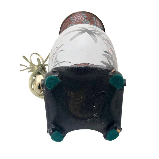Late 19th Century Late 19th Century Antique Cloisonné on Silver Lamp For Sale - Image 5 of 7