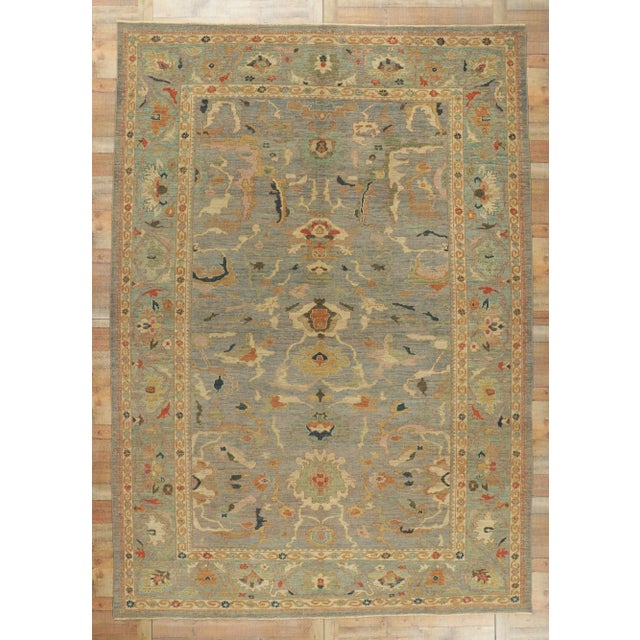 2010s Vintage Modern Persian Sultanabad Rug - 09'10 X 14'00 For Sale - Image 9 of 10