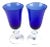Vintage Cobalt Blue Cocktail Gasses a Pair For Sale