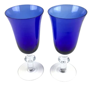 Vintage Cobalt Blue Cocktail Gasses a Pair