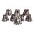 Vintage Black & Linen Chandelier Shades- Set of 8 For Sale