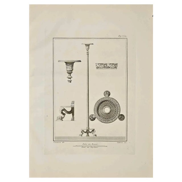 Carlo Cataneo, Ancient Roman Artifacts, Etching, 18th Century For Sale