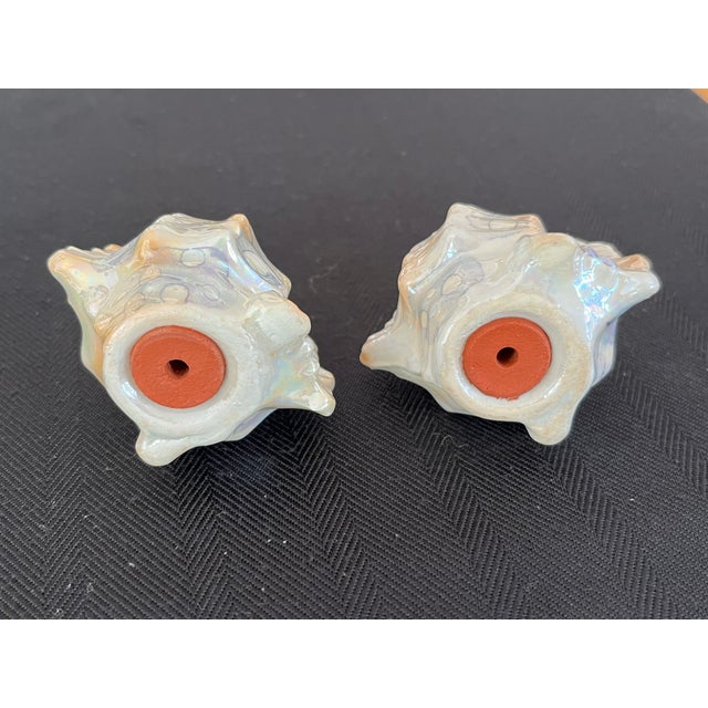 Early 20th Century Conch Shell Sugar, Creamer, Salt, Pepper & Tray by Royal Bayreuth For Sale - Image 10 of 12