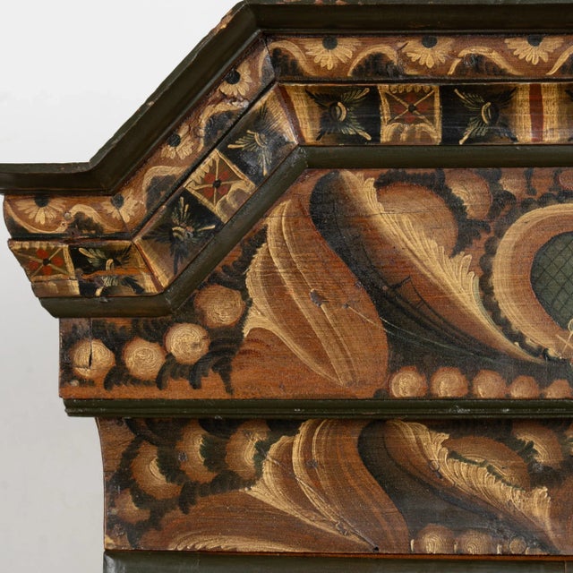 Original Hand Painted Swedish Dalarna Cabinet Cupboard Dated 1788 For Sale - Image 6 of 16