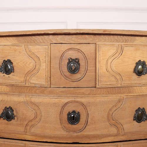 Wood French Bleached Oak Serpentine Commode For Sale - Image 7 of 11