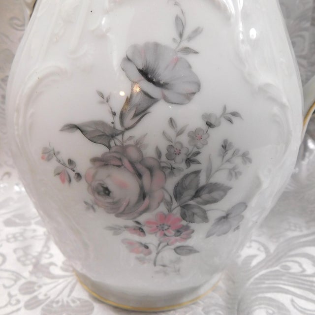 Traditional 1970s Rosenthal Coffee Pot in Grey Rose For Sale - Image 3 of 13