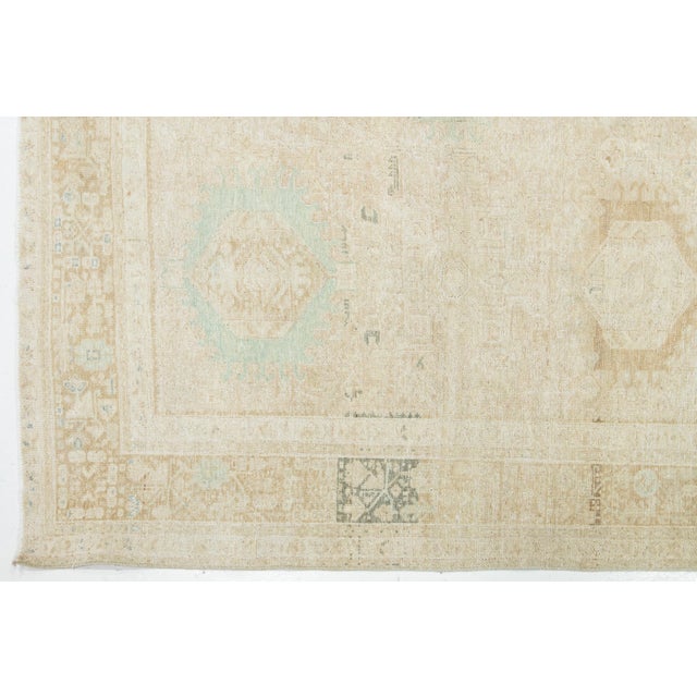Beige 1920s Antique Persian Heriz Beige Wool Rug With Allover Design For Sale - Image 8 of 11