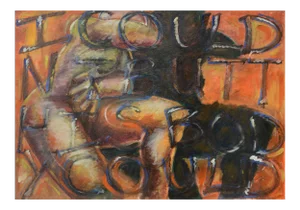 Aleta Reese "I Couldn't But This Body Could" Abstract Acrylic on Canvas 1993