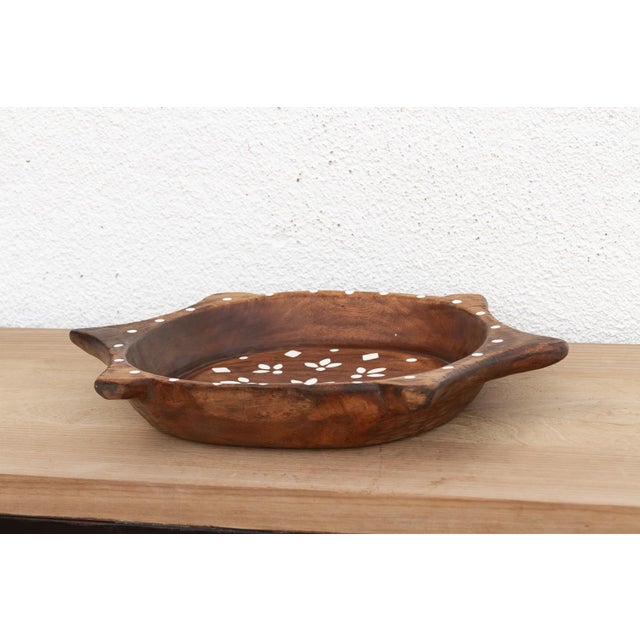 1960s Artisan Floral Painted Wall Art Bowl For Sale - Image 5 of 7