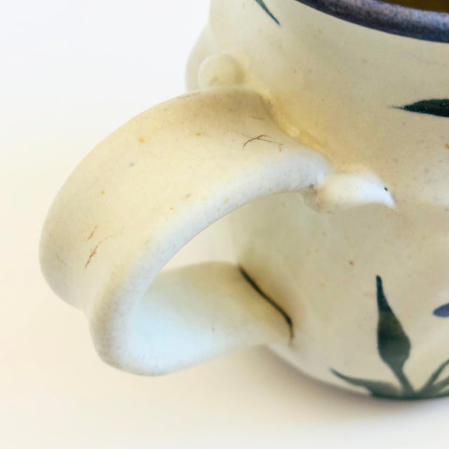 Blue Iris Studio Pottery Pitcher Signed Steinman For Sale - Image 10 of 12