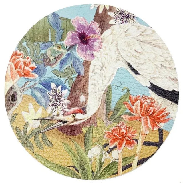 These coasters from Nicolette Mayer features artwork by Allison Cosmos for the Chairish Print Shop.Our pebbled vinyl...