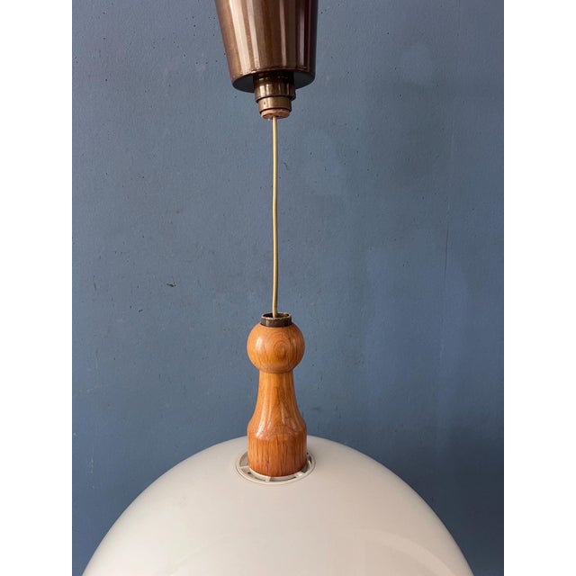 Vintage White Wooden and Acrylic Glass Pendant Lamp from Steinhauer For Sale - Image 7 of 13