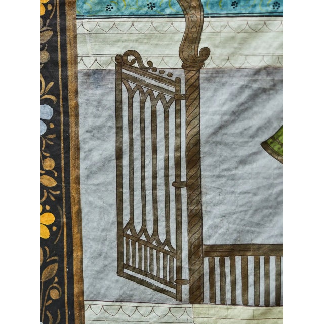 Indian Silk Painting of Krishna and the Ghopis For Sale - Image 6 of 12