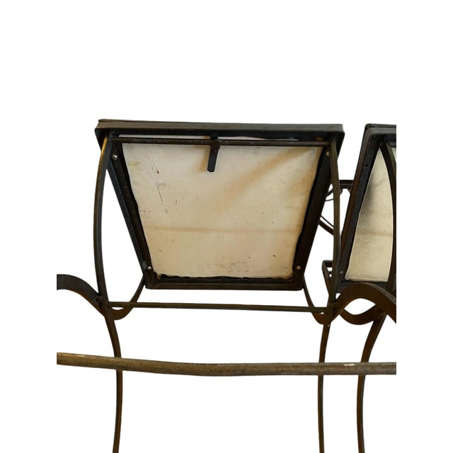 Black 1920s Maison Style Black Iron Lyre Back Swan Chairs-Set of 2 For Sale - Image 8 of 12