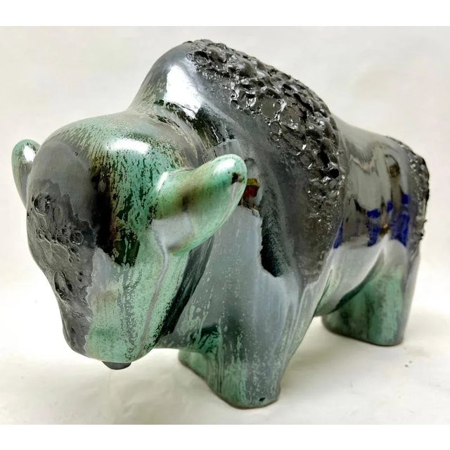 Buffalo Figurine by Otto Gerharz for Otto Keramik For Sale - Image 6 of 12