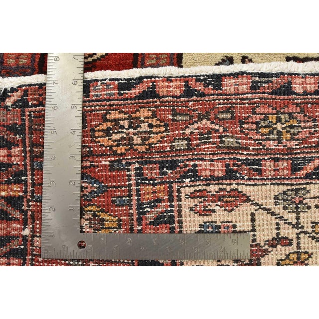 Karajeh Runner 3'6'' X 10'6'' Ivory Wool Tribal Semi-Antique Hand-Knotted Rug For Sale - Image 15 of 15