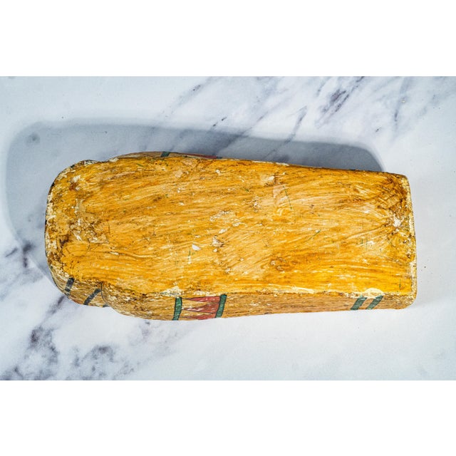 Colorful Vintage Egyptian Painted Wood Sarcophagus Box For Sale - Image 16 of 16