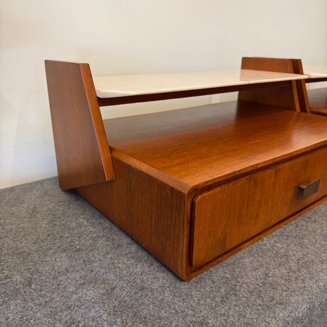 Vintage Wall-Mounted Nightstands, 1950s, Set of 2 For Sale - Image 4 of 8