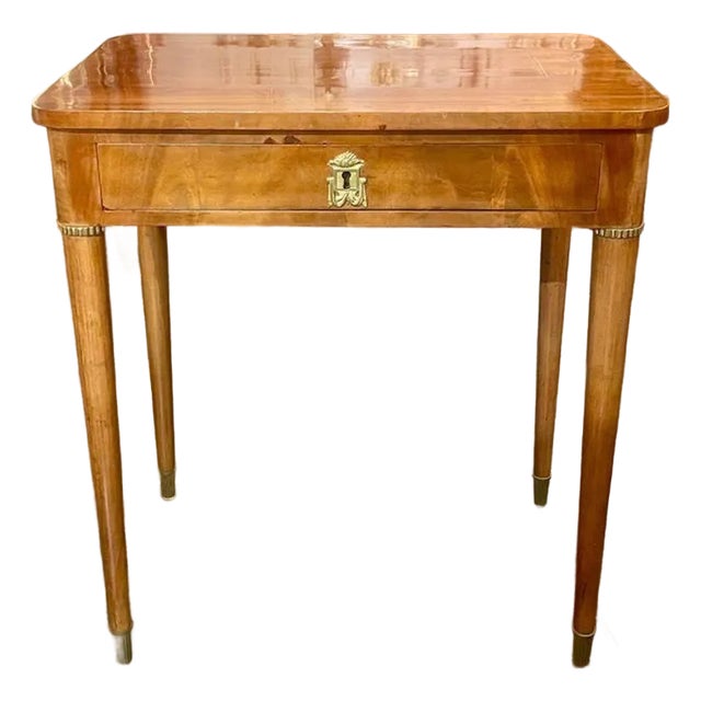 19th C. German Neoclassical Mahogany Side Table For Sale