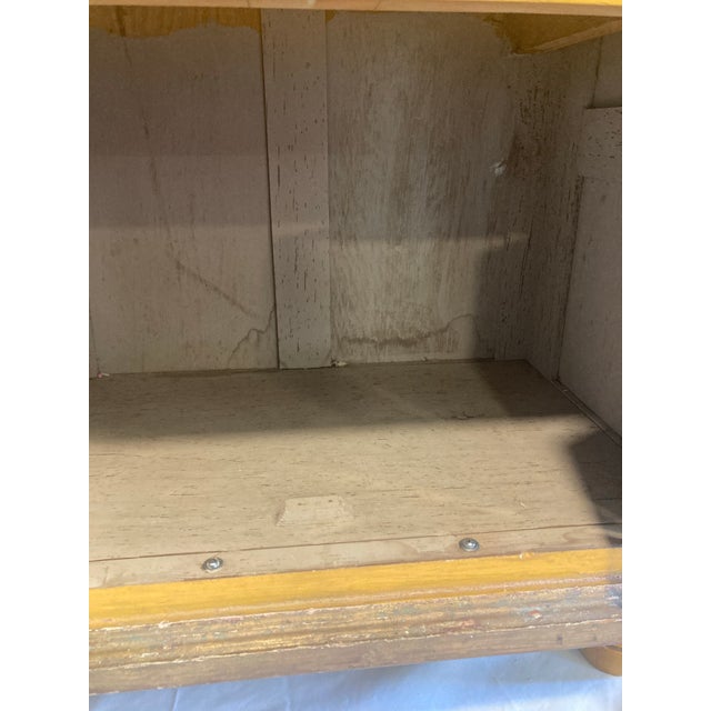 Antique Hand Carved Yellow and Gold Small Cabinet For Sale - Image 12 of 12