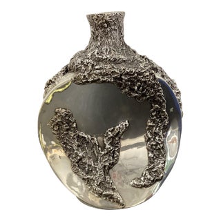 d'Argenta Silver Plated Concave Flower Vase For Sale