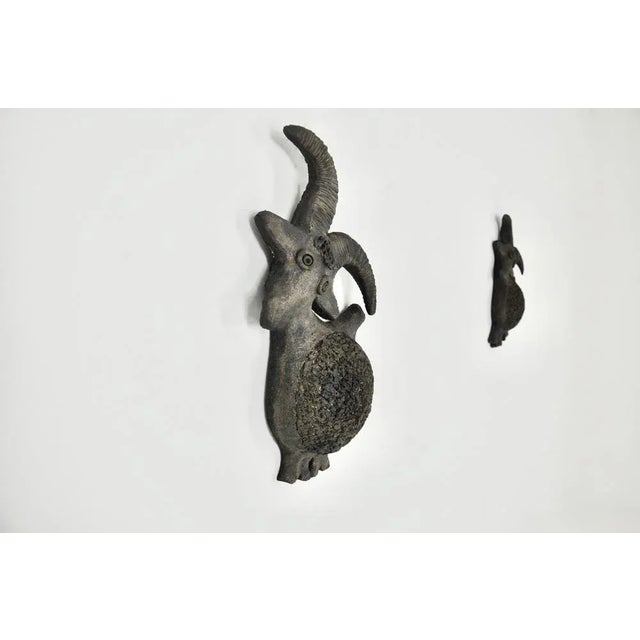 Ceramic Wall Sculpture of Goat by Dominique Pouchain, 1990s For Sale - Image 4 of 8
