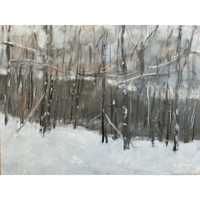 A snow-scape in the heart of Vermont. Loose brushwork and a limited palette add to the changing of the season, fall to...