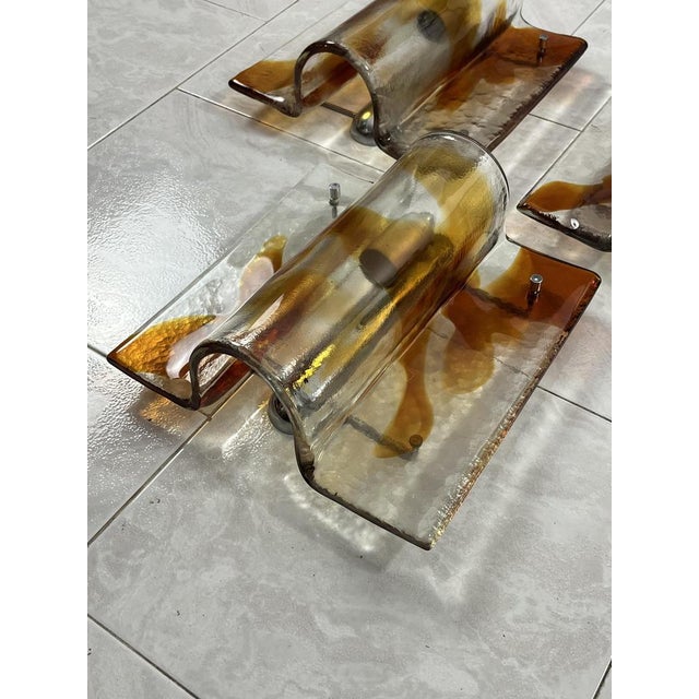 Mid-Century Modern Large Mid-Century Murano Glass Wall Lamps, 1960s, Set of 3 For Sale - Image 3 of 15
